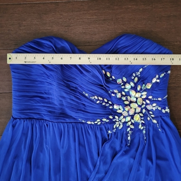 Dresses by Deb Women's Strapless Embellished Evening Maxi Dress Size 18 Blue - Picture 10 of 12